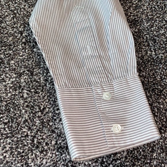Gap Women's Fitted Stripped Button Long Sleeve Shirt Size 16 - Picture 2 of 6